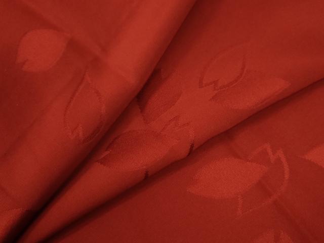 平和屋着物●長襦袢 無双仕立て 舞花弁地紋 紅海老茶色 正絹 逸品 CABB4568yc