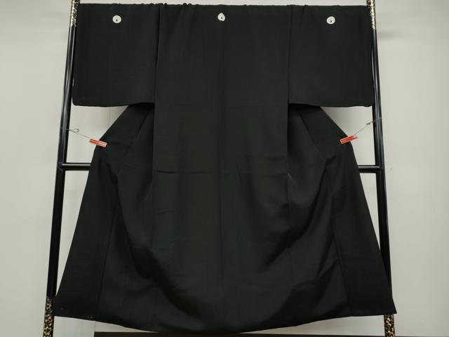平和屋着物●男性 黒紋付 キングサイズ 正絹 逸品 CABC2360ut