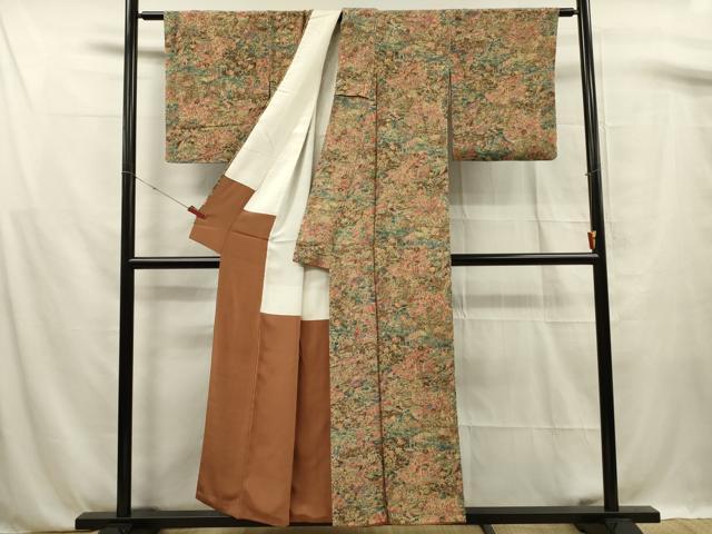 平和屋の平和屋着物■上質な小紋 風景花文 鬼しぼ縮緬 正絹 逸品 DABF0793ya｜アングル3