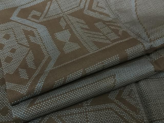 Kimono - 平和屋着物●本場大島紬　カタス7マルキ　幾何学文様　正絹　逸品　AAAW4352np