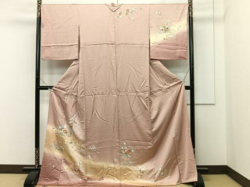 平和屋着物■訪問着 籬草花文 暈し染め 金彩 正絹 逸品 CAAR1606nb 平和屋着物■訪問着 籬草花文 暈し染め 金彩 正絹 逸品 CAAR1606nb