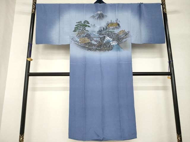 Other - 平和屋着物●男性　長襦袢　袷　手描き　風景文　金彩　正絹　逸品　AABH9966ck