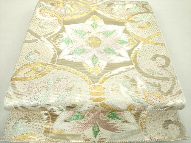 平和屋着物●六通柄　本袋帯　葡萄唐草文　金銀糸　正絹　逸品　DABA1703ps