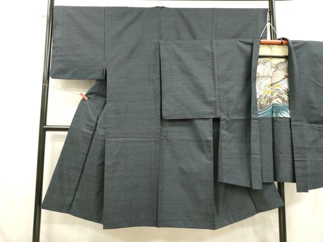 平和屋着物■男性　本場大島紬　アンサンブル　亀甲柄　正絹　逸品　DABC8885cm