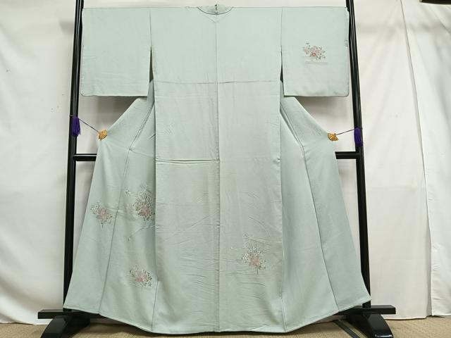 平和屋着物■訪問着 中国三大刺繍 汕頭刺繍 スワトウ刺繍 霞草花文 正絹 逸品 AAAV3923es