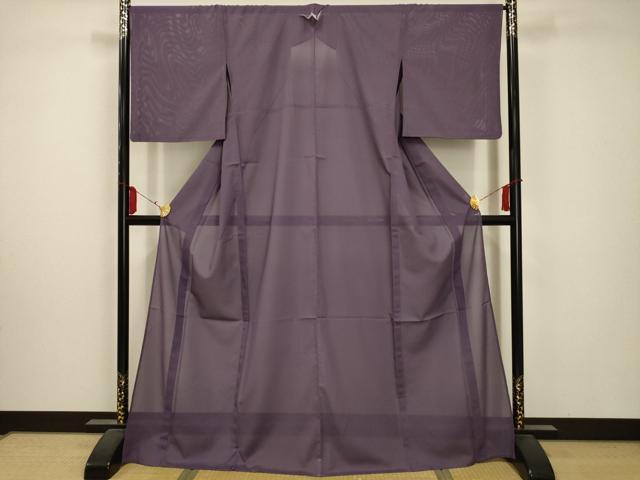 平和屋着物＊夏物　色無地　絽　浅紫色　洗える着物　AABA5648sx