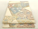 平和屋着物◎六通柄袋帯 切嵌花鳥文 花兎 金糸 正絹 逸品 AAAM0729Apf
