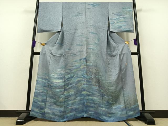 平和屋着物▽訪問着　単衣　作家物　霞文　正絹　逸品　AAAZ3985jh