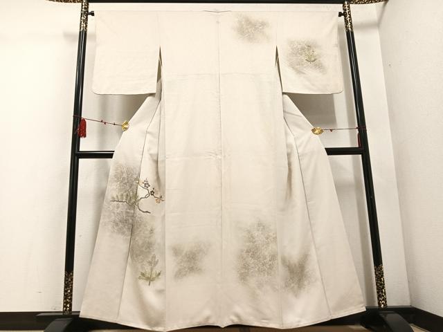 平和屋着物●訪問着 刺繍 梅松文 暈し染め 正絹 逸品 AABD8806ph