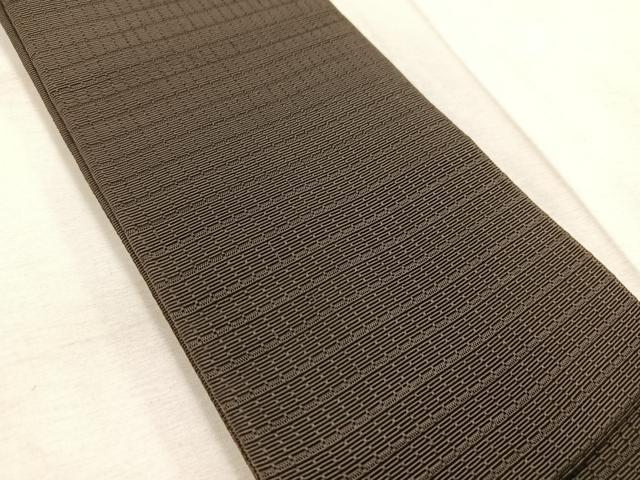 平和屋着物◎男性　本場筑前博多織　角帯　鉄黒色　正絹　逸品　BAAV6673yc