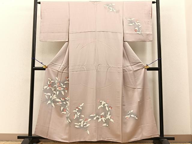 平和屋着物■訪問着 草花文 暈し染め 正絹 逸品 BAAW9711hj