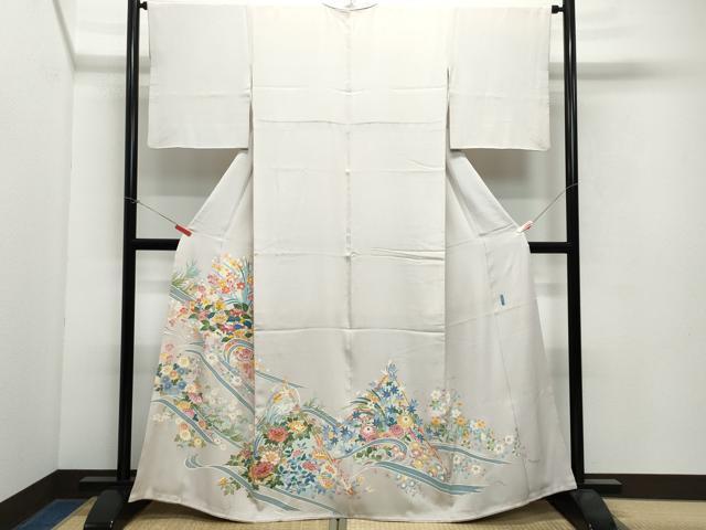 平和屋着物●本加賀友禅作家 押田正義 色留袖 立波草花文 正絹 逸品 CAAX0833vf