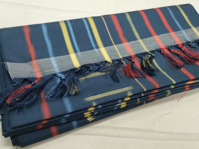 平和屋着物▼西陣　紬　反物　着尺　間道　逸品　未使用　DAAX6725zy