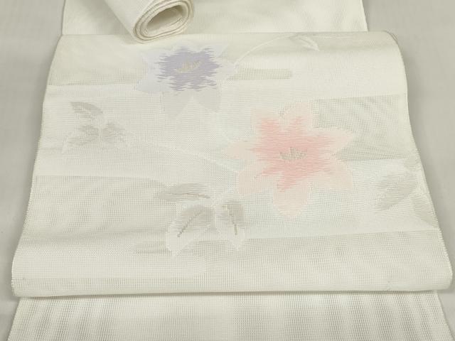 ■■■　サイズ　■■■ 幅 　約30.5cm ■■■　商品詳細　■■■ 【化繊・未使用】 状態は接写画像のように表地所々・裏面所々に薄いシミ汚れがございます。 お安く出品致しますので、是非この機会にいかがでしょうか？ ■■■　注意事項　■■■ ■モニター発色の具合により色合いが異なる場合がございます。 ■寸法は多少の誤差が生じる場合がございますのでご了承ください。 ■縫込みの長さが左右非対称の場合は短い部分を記載しております。 左右非対称であってもご返品・お値引き等の保証は出来かねますので、ご了承の上ご購入をお願い致します。 ■シミ等のチェックには注意を払っておりますが、見落としがある場合もございますし、個人の見解も様々ですので神経質な方のご購入はお控えください。 ■箪笥に入っておりました着物や帯なので畳みシワや匂いがあるものもございます。 ■お休みは基本的に土日祝となりますが、その他臨時でお休みする場合がございますのでご了承ください。 ■商品の発送は平日のみの発送となります。 ■夜間と土曜、日曜日はお問い合わせの回答が遅れる場合がございます。 ■当店では、お直し、紋入れ、お手入れ等は承っておりません。 ■生地の状態（ヤケ、経年劣化等）によってはサイズ直しが出来ない場合がございます。 その点もどうかご了承のうえ、ご購入をお願いいたします。 ■弊社で取り扱う商品は一点ものにつき、時期や在庫状況に応じて金額が変更となる場合がございます。 ■検針は行っておりません。予めご了承いただきますようお願いいたします。 ■【洗える着物】と記載のある商品におきましては、商品お届け後に洗濯を行ってしまってからのご返品にはご対応しかねます。 念の為、専門店でのお手入れをお願いいたします。 ■着物のサイズ目安は下記を参考ください↓ ＜女性着物＞　お端折り次第で＋5cm　−1cmが着用可能サイズ 　例）身丈170cmの場合、身長160cm〜175cm ＜男性着物＞　身丈＋約25cm〜27cm程が適応身長 　例）身丈155cmの場合、身長180〜182cm