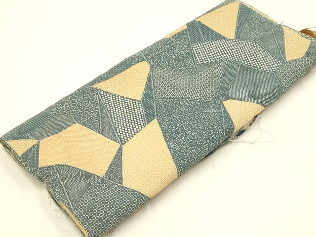 平和屋着物▼小紋　解き反物　切嵌文様　吉祥柄　正絹　逸品　AABB7122ay