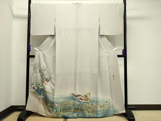 Irotome - 平和屋着物●豪華色留袖　作家物　鴛鴦笹花文　暈し染め　金彩　正絹　逸品　CAAX5745gh
