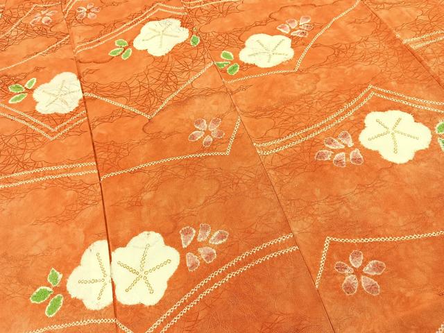 平和屋着物■上質な小紋 絞り 雲取り草花文 正絹 逸品 BAAN1580jr