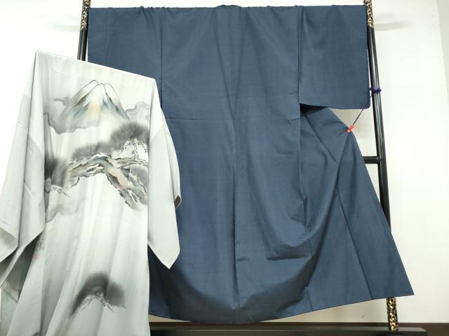 平和屋着物●男性　本場大島紬　長襦袢（袷）セット　抽象文様　キングサイズ　正絹　逸品　DABB0330ud