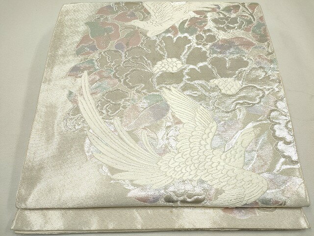 平和屋着物◎六通柄袋帯　花鳥文　銀糸　逸品　CAAG6723ou