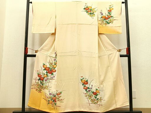 平和屋着物■訪問着 竹垣花文 暈し染め 金彩 正絹 逸品 BAAR4663ct 平和屋着物■訪問着 竹垣花文 暈し染め 金彩 正絹 逸品 BAAR4663ct