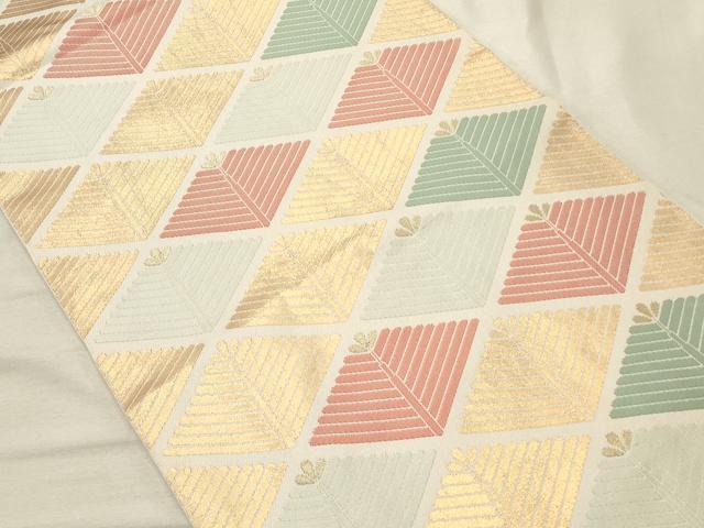 平和屋着物◎六通柄　本袋帯　若松菱文　金糸　正絹　逸品　CAAT4980ft