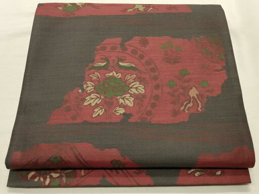 平和屋着物◎六通柄袋帯 鳥獣花丸文 正絹 逸品 CAAT4990ft 平和屋着物◎六通柄袋帯 鳥獣花丸文 正絹 逸品 CAAT4990ft
