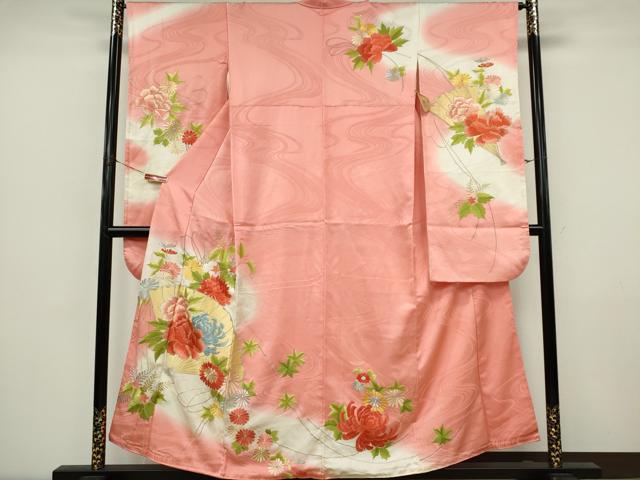 平和屋着物■豪華振袖 刺繍 檜扇花文 暈し染め 金銀糸 正絹 逸品 CABK0917ou