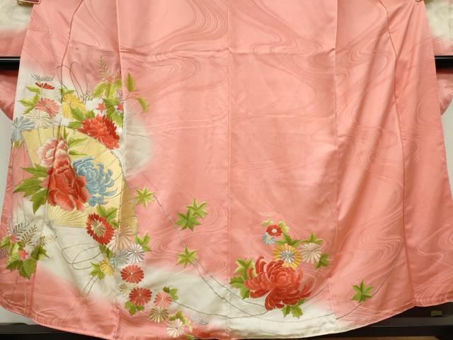 平和屋の平和屋着物■豪華振袖 刺繍 檜扇花文 暈し染め 金銀糸 正絹 逸品 CABK0917ou｜アングル3