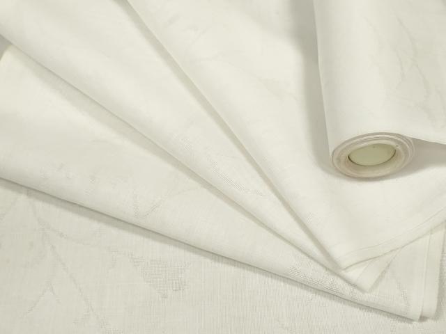 平和屋着物＊夏物　長襦袢　反物　着尺　流水花紋紗　生成り色　綿麻　逸品　未使用　DABC1764zzz