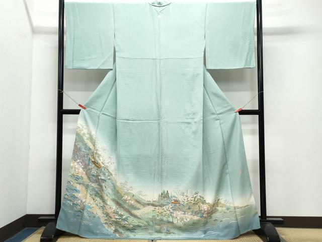 平和屋着物●豪華色留袖　外池雅峰　風景草花文　暈し染め　正絹　逸品　CAAX0948vf