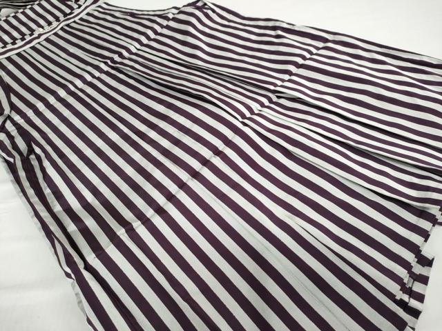 平和屋着物●男性　馬乗り袴　縞　銀糸　DABB0902ud