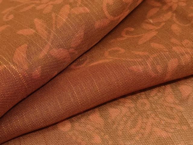 Summer Wear - 平和屋着物＊夏物　小紋　紗　斜縞花文　ロング丈　正絹　逸品　AABA2815jd
