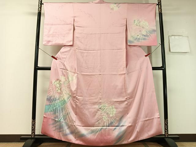 平和屋着物■フランソワーズ・モレシャン　訪問着　宝石　舞花文　暈し染め　金銀彩　正絹　逸品　CAAZ9847vp