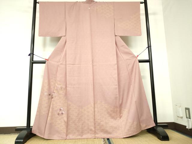 Uramono - 平和屋着物■訪問着　刺繍　草花文　金彩　正絹　逸品　DABB7921op