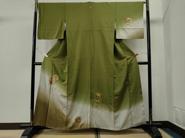 平和屋着物■訪問着 鏡裏花鳥文 横笛 暈し染め 金彩 正絹 逸品 CAAN1923yc