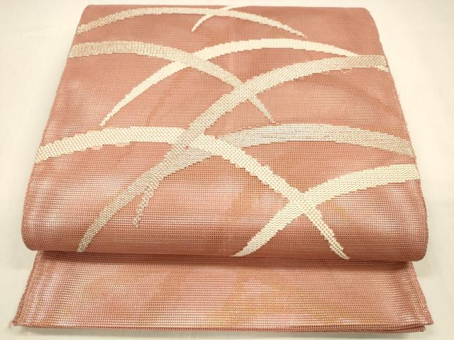 平和屋着物＊夏物　六通柄　本袋帯　草葉文　金銀糸　正絹　逸品　DABA0867cm