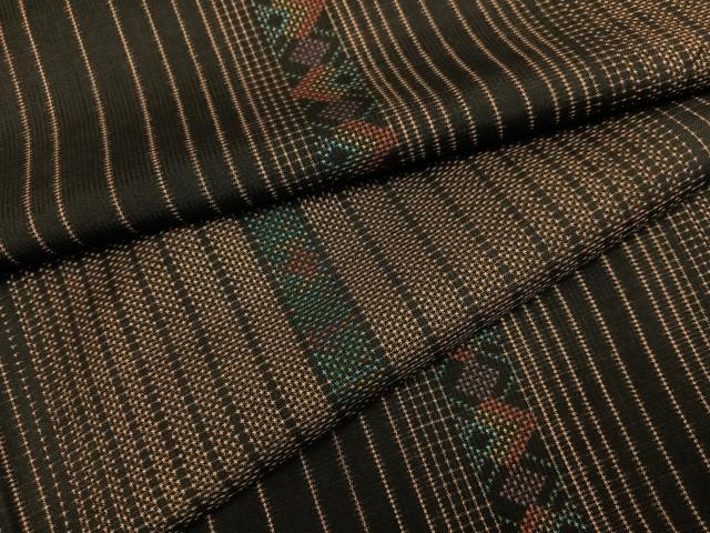 Rakuten - 平和屋着物●本場大島紬　一元絣　変わり市松　正絹　逸品　AABG7130ph