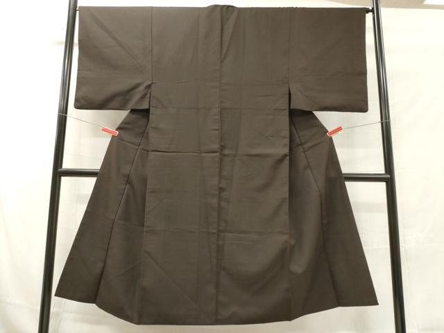 平和屋着物■男性　お召　鉄黒色　正絹　逸品　DAAY6242ea