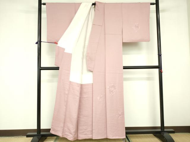 平和屋着物▼中国三大刺繍　スワトウ刺繍　汕頭刺繍　総刺繍　無地絵羽訪問着　花菱文　虹色　正絹　逸品　DABE1914op