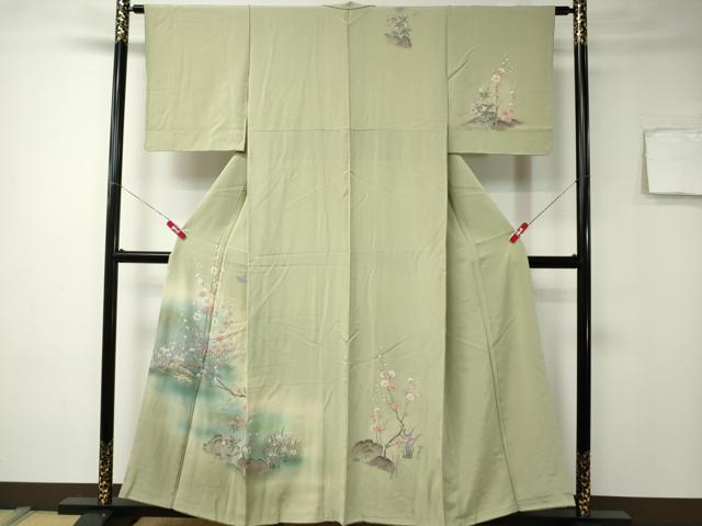 平和屋着物■訪問着 飛鳥流水枝花文 暈し染め 金彩 正絹 逸品 CAAK8237ev