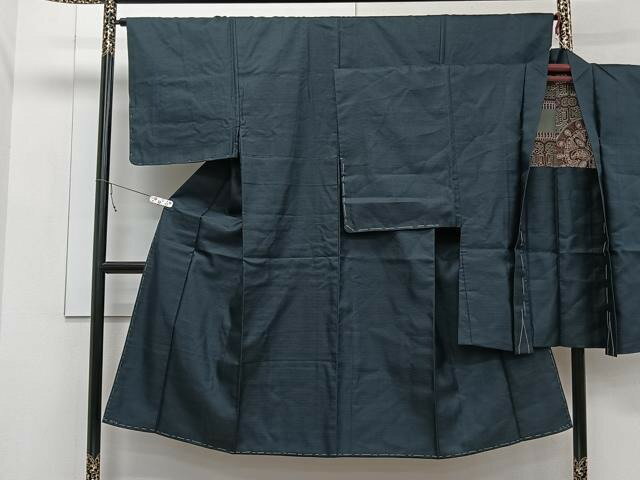 平和屋着物■男性 お召 アンサンブル 100亀甲 そう詰め 正絹 逸品 CAAX2577xi