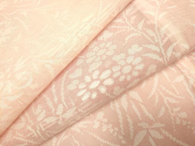 平和屋着物＊夏物　小紋　紗　草花文　暈し染め　洗える着物　DAAT4385du