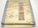 平和屋着物■袋帯 総刺繍 短冊向かい鳥花文 金糸 引箔 逸品 CAAH9211hy