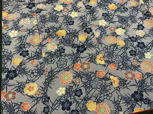 平和屋着物■上質な小紋 藍 型染め 草花文 正絹 逸品 BAAR8731hz 平和屋着物■上質な小紋 藍 型染め 草花文 正絹 逸品 BAAR8731hz