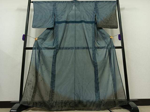 平和屋着物▽訪問着　無双　紗袷　紗×紗　草花文　金彩　正絹　逸品　AAAY9433jh