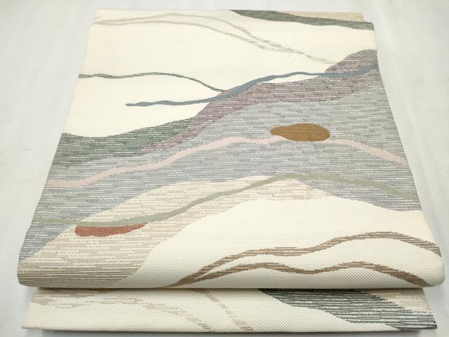 平和屋着物●両面　六通柄袋帯　波衣唐織　幾何学文　正絹　逸品　CAAX1407hy