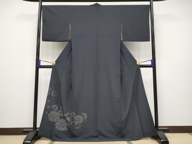 平和屋本店■極上 撫松庵 色留訪問着 龍 草花文 褐色地 洗える着物 逸品 CYAA2508s5