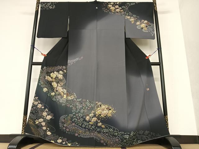 平和屋着物●吉乃一廉　幻の辻が花　訪問着　手描き　暈し染め　金彩　正絹　逸品　AAAW9096zg(4)