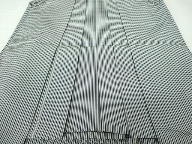 平和屋着物●男性　米沢安部吉　毘龍仙臺平　行灯袴　縞　正絹　逸品　DAAS3796ps