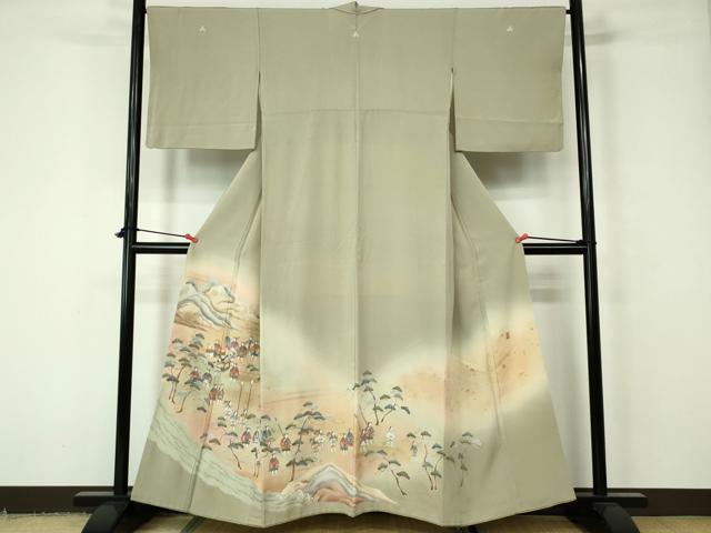 平和屋着物■豪華色留袖　作家物　寿光織　立波人物文　暈し染め　金糸　正絹　逸品　DAAW1402qa(4)